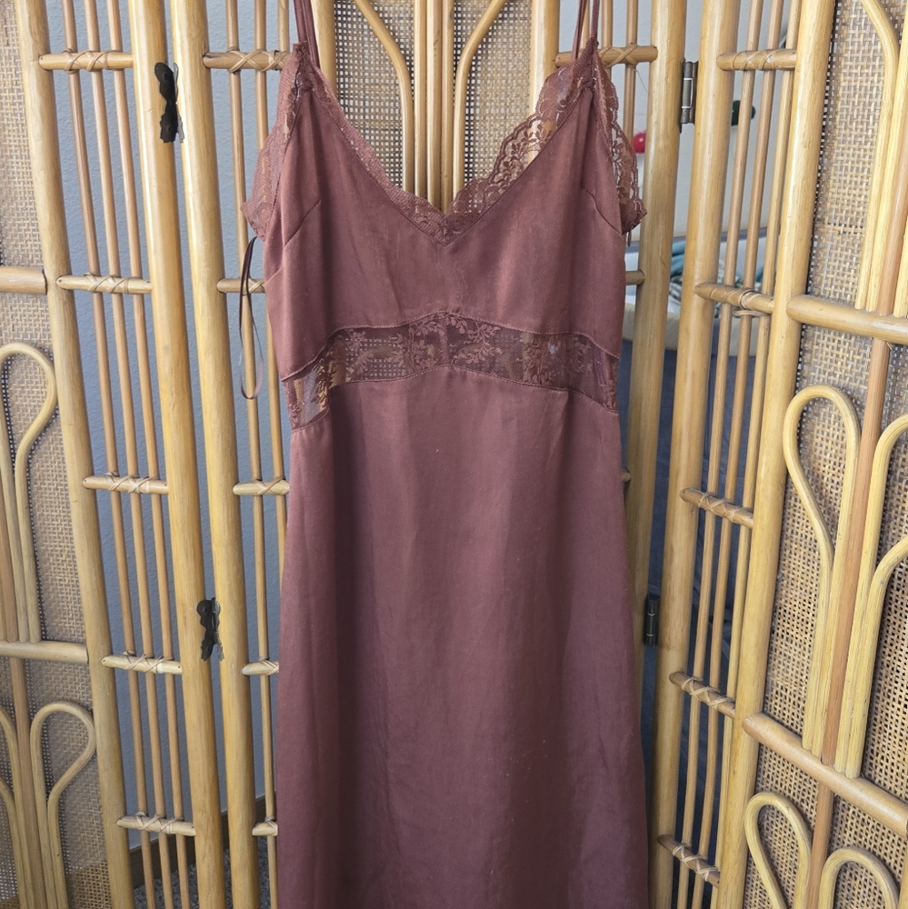 Urban Outfitters Rust Brown Slip Dress